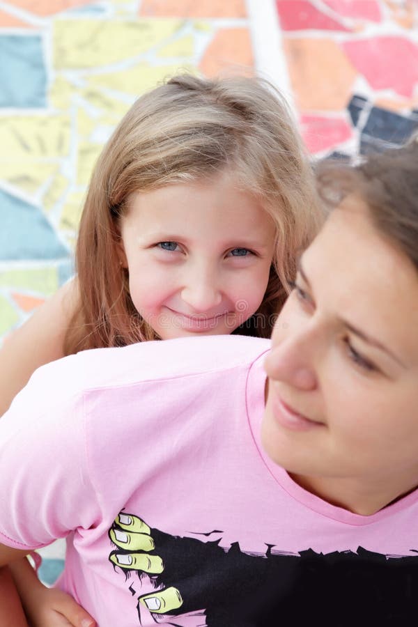 Portrait of a girl with her mother