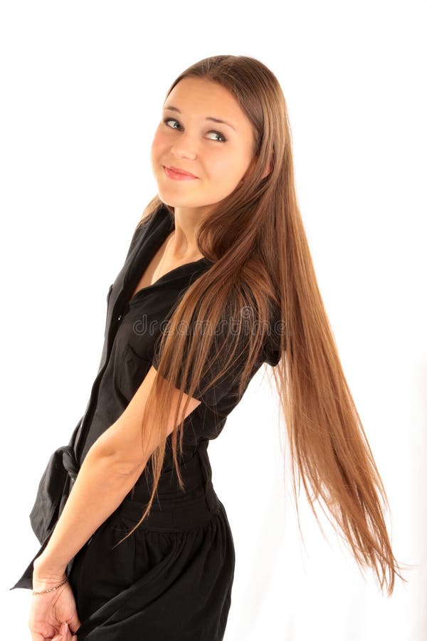 Portrait of a girl with long hair