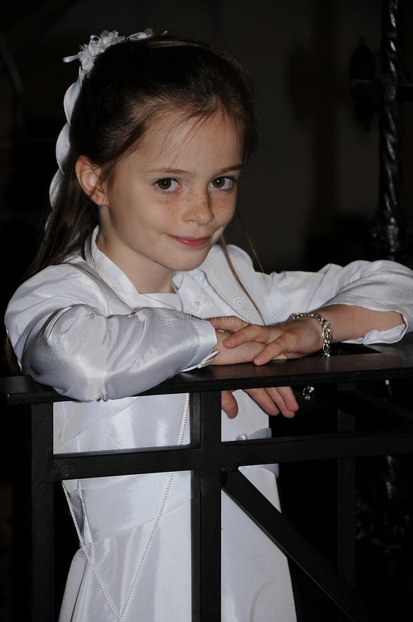 The Communion Girl Spiegazione Finale Girl in the Church at the Day of Her First Holy Communion Stock Image