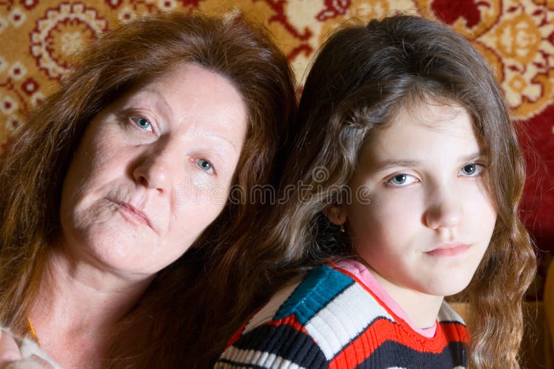 Portrait of grandmother and granddaughter