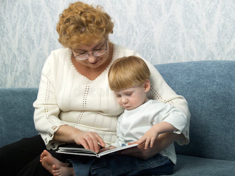 Portrait of the grandmother with the grandson