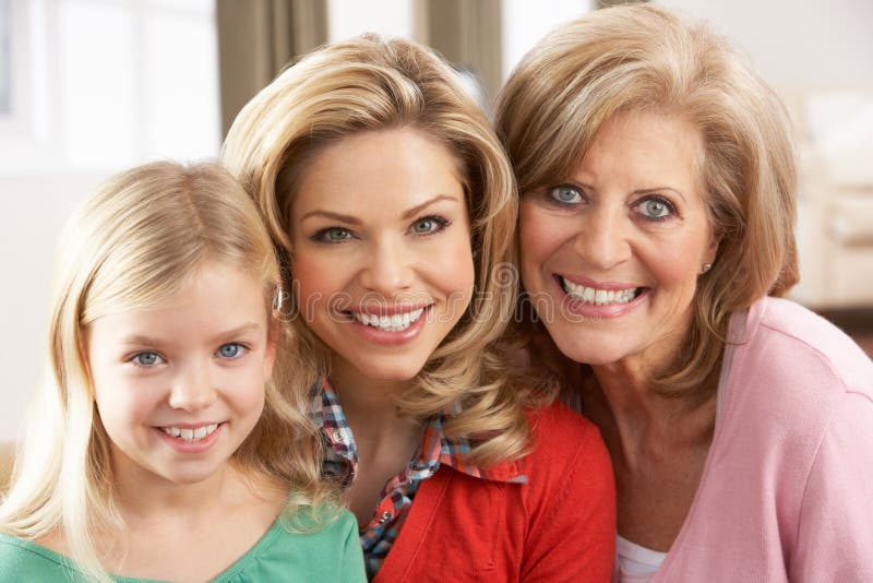 Portrait Of GrandmotherMother And Daughter Royalty Free Stock Image