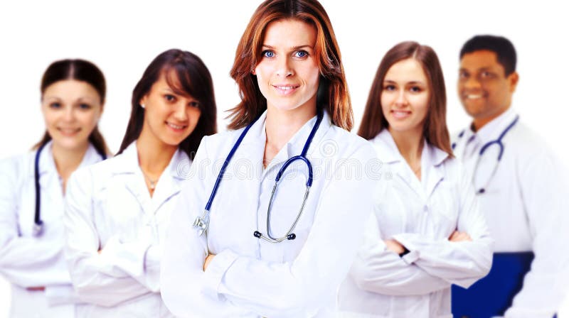 Portrait of group of smiling hospital colleagues royalty free stock photos Portrait of group of smiling hospital colleagues royalty free stock photos
