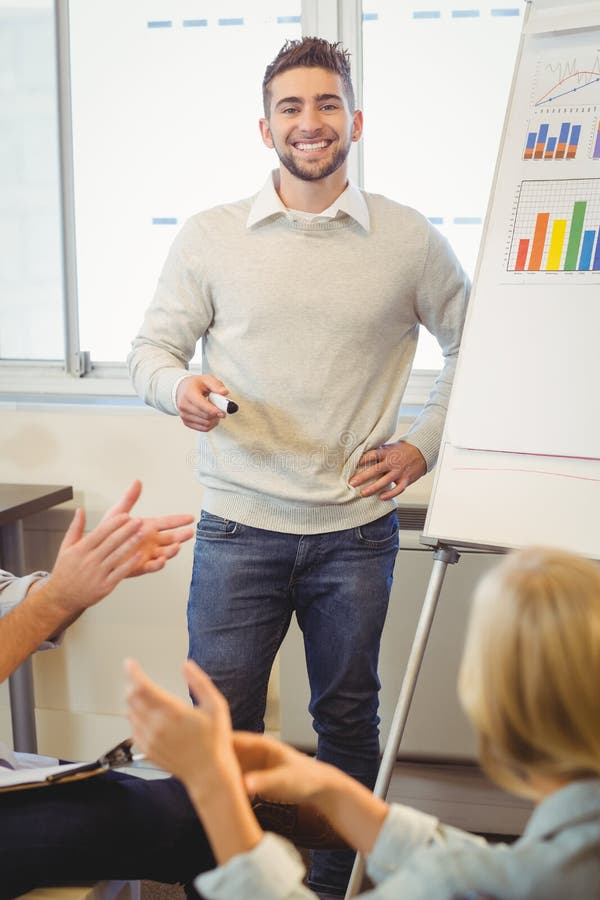 man giving presentation