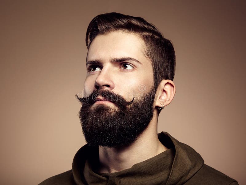 Portrait of handsome man with beard royalty free stock images