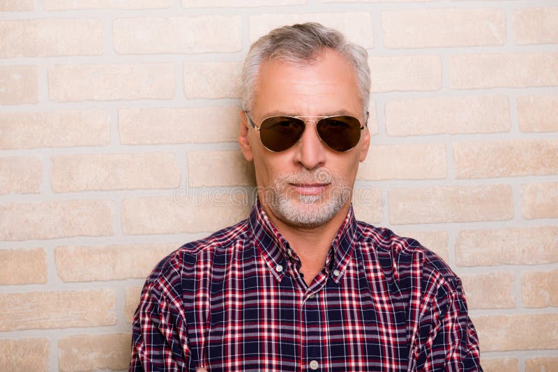 Portrait of Handsome Old Man with Sunglasses Stock Image Image of