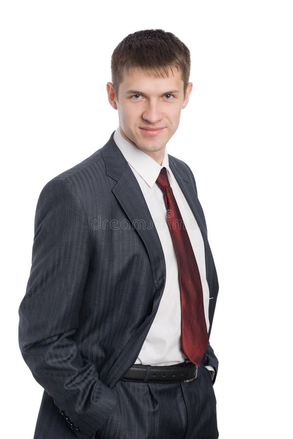 Portrait of handsome smiling young businessman