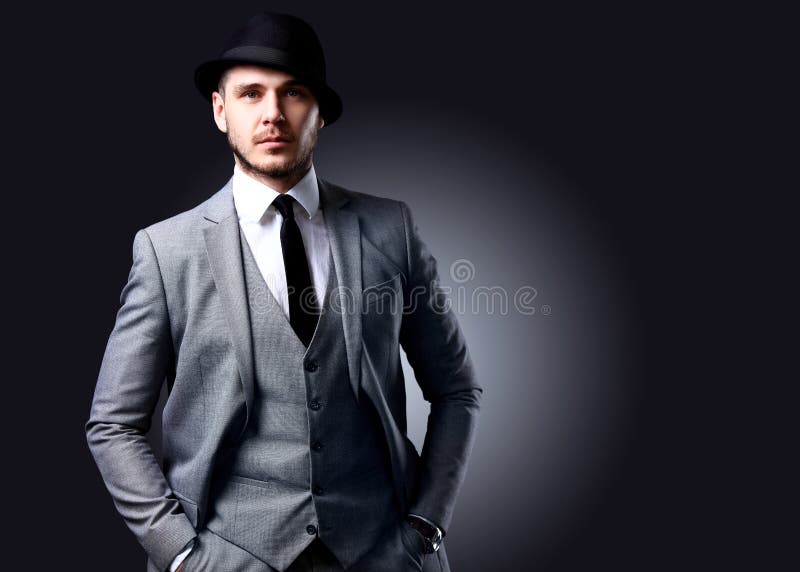 Portrait of handsome stylish man in elegant suit royalty free stock images Portrait of handsome stylish man in elegant suit royalty free stock images