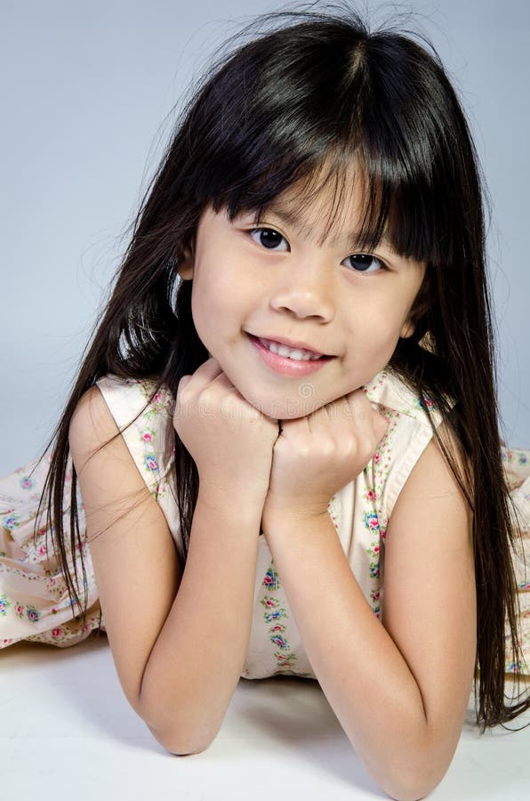 Portrait Of Happy Asian Cute Girl Stock Image Image Of Cute Handsome 41892591 