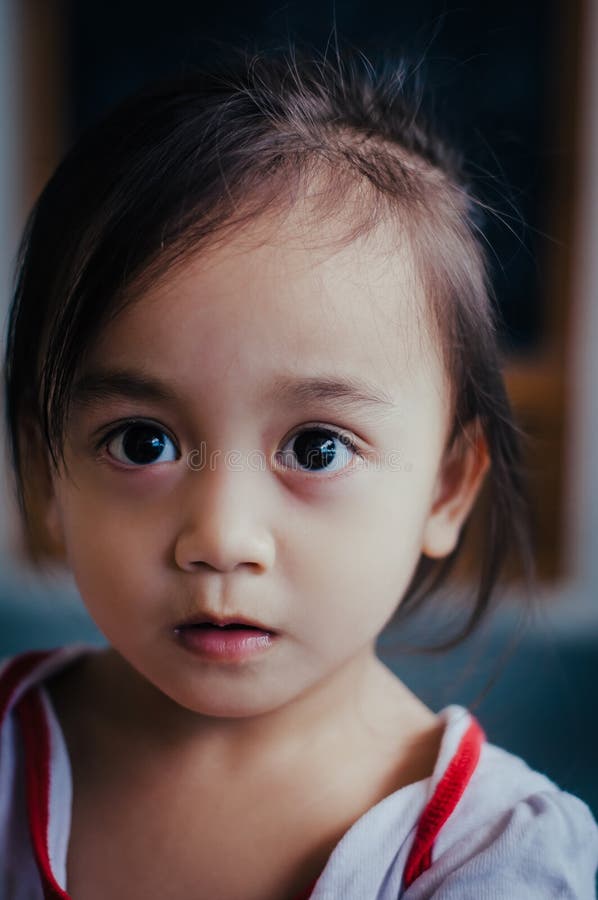 Portrait of a Happy Asian Little Toddler Girl. Stock Photo - Image of ...