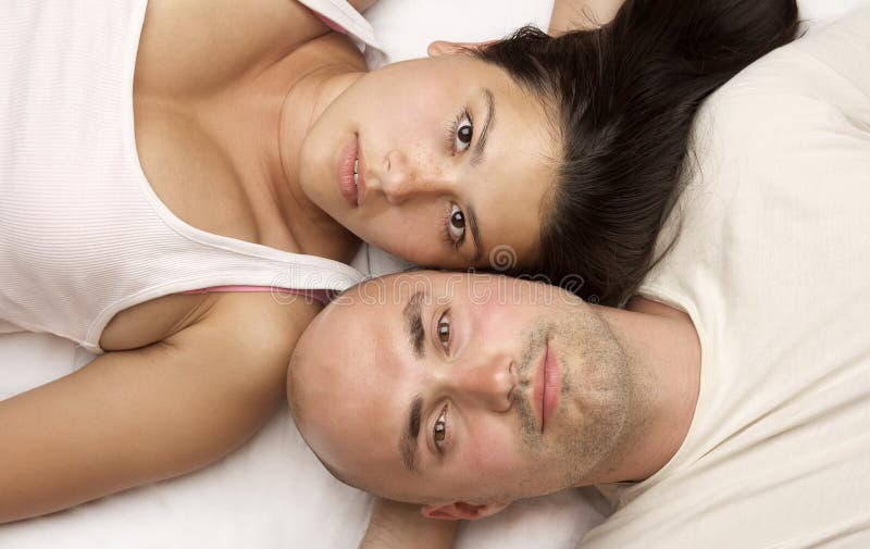 Portrait happy couple. stock photos