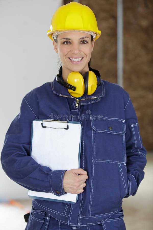 Portrait happy engineer construction worker stock photos