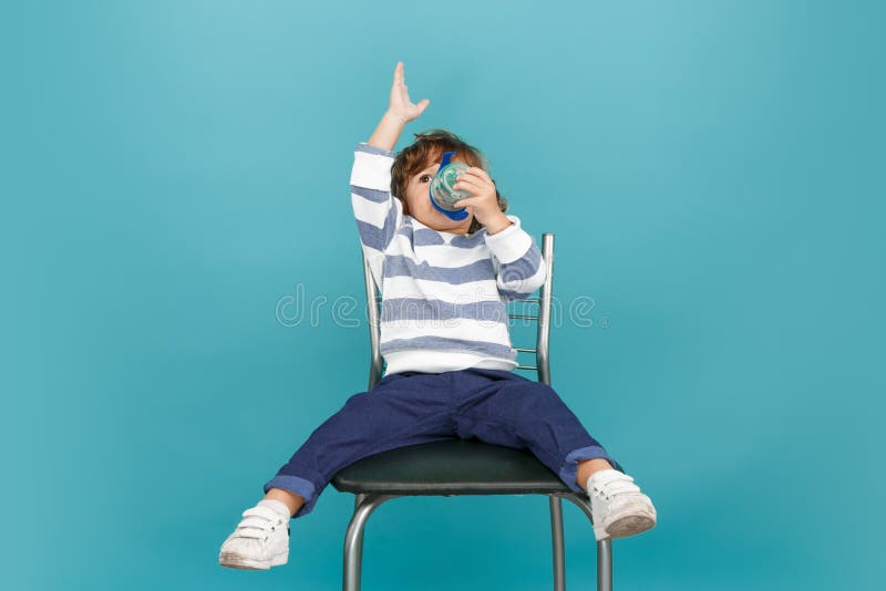 Portrait of happy joyful beautiful little boy, studio shot royalty free stock images Portrait of happy joyful beautiful little boy, studio shot royalty free stock images
