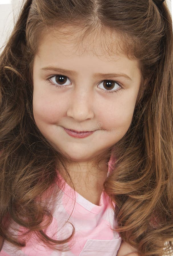 Portrait of a Happy Little Girl Close-up Stock Photo - Image of healthy ...