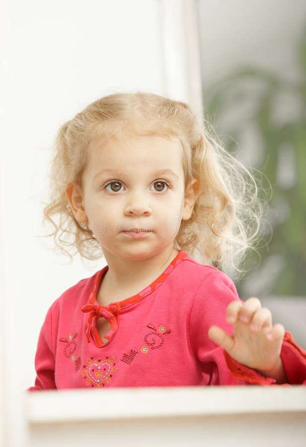 Portrait of happy little girl smiling