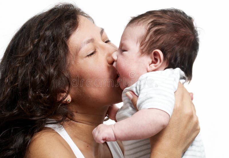 Portrait of happy mother with baby