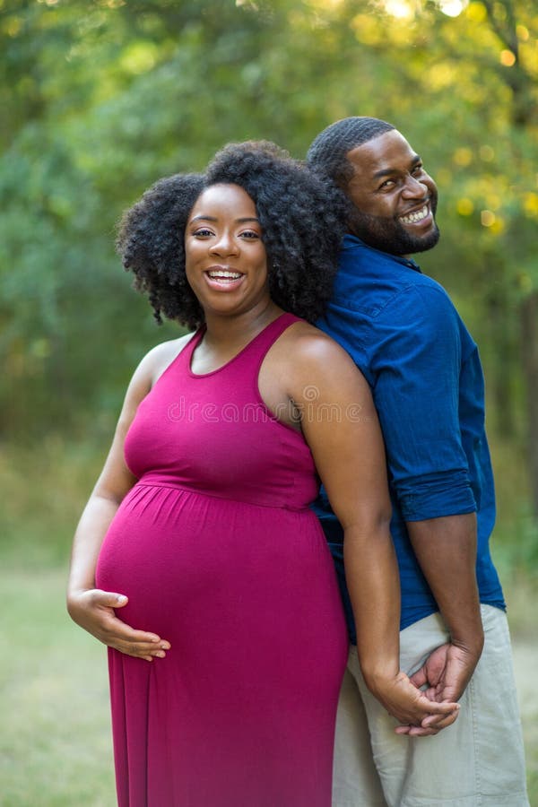 Portrait of a Happy Pregnant African American Couple. Stock Image ...