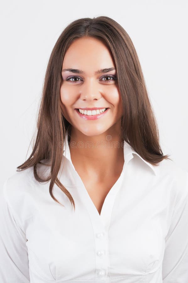 Portrait of happy smiling business woman