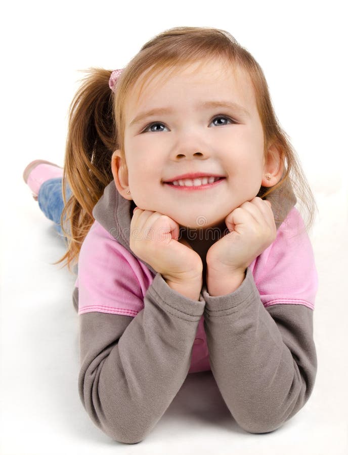 Portrait of Happy Smiling Little Girl Stock Image - Image of people ...
