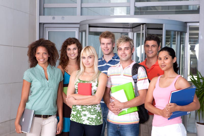 Portrait of happy student group