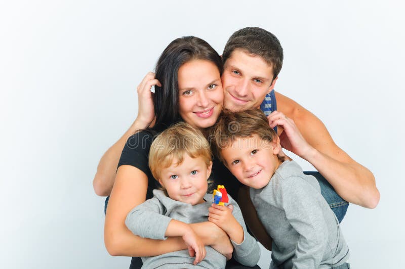 Portrait of happy young family