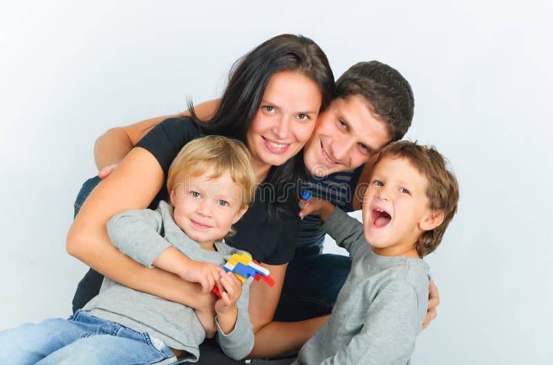 Portrait of happy young family