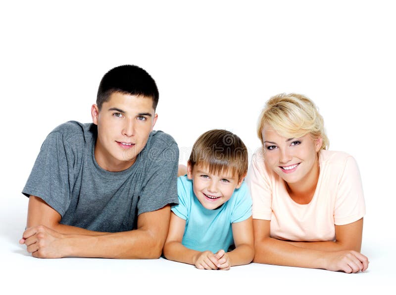 Portrait of a happy young family