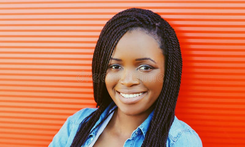 Portrait Beautiful Happy Smiling African Woman With Sweet Lollipop