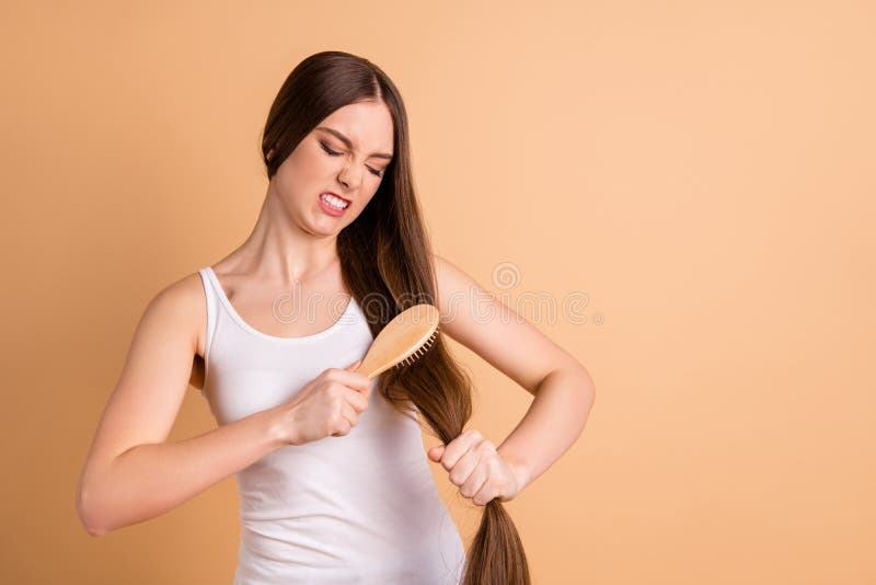 Portrait of Her she Nice-looking Attractive Well-groomed Irritated Tired Lady Difficult Combing Silky Hair Effect Repair Stock Image - Image of female, everyday: 150394117 Portrait of Her she Nice-looking Attractive Well-groomed Irritated Tired Lady Difficult Combing Silky Hair Effect Repair Stock Image - Image of female, everyday: 150394117