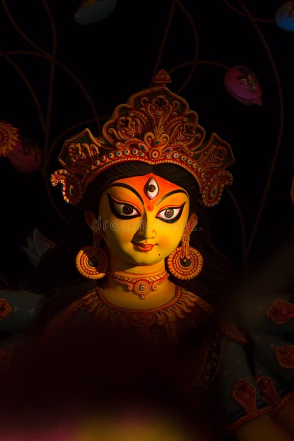 Portrait of Hindu Goddess Durga Stock Photo - Image of navratri ...