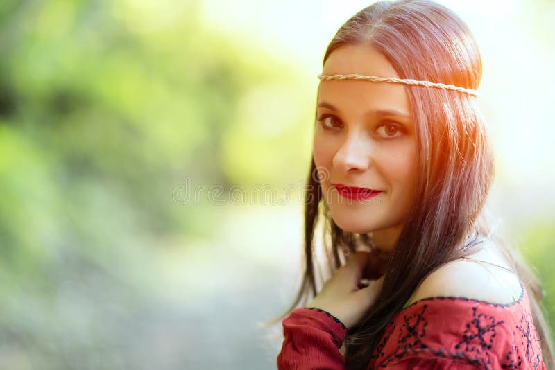 Portrait of hippie girl royalty free stock photography Portrait of hippie girl royalty free stock photography
