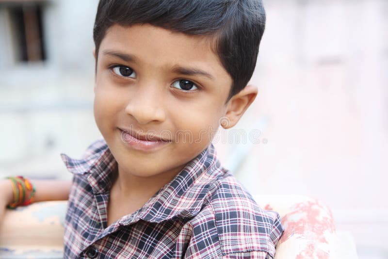Portrait of Indian Cute Little Boy Stock Photo Image of lips, pose