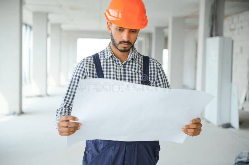 Portrait of a Indian Engineer Posing at the Camera Stock Photo Image