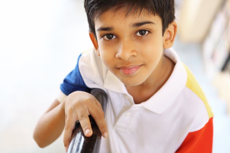 Portrait of Indian Little Boy Stock Photo Image of asian, looking