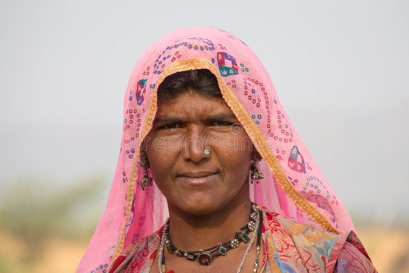 Portrait Indian Woman, Pushkar. India Editorial Photo - Image of head ...