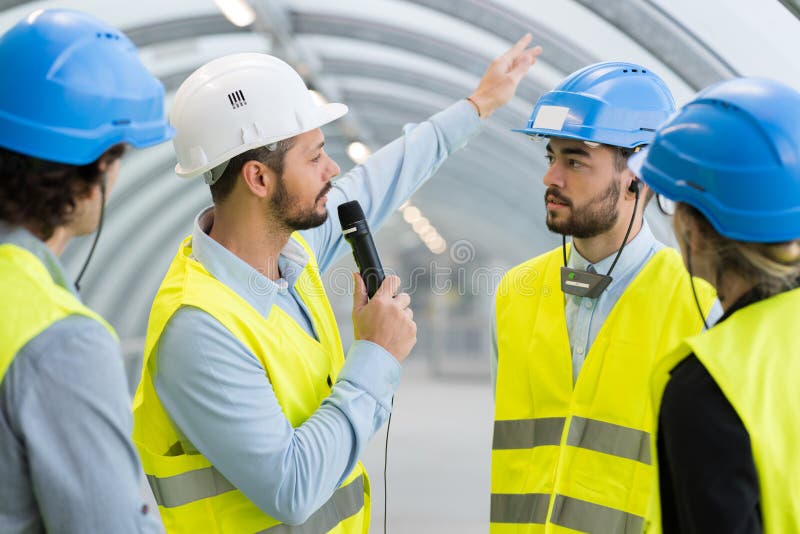 Portrait interview engineer stock image