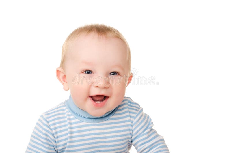 Portrait of Laughing Funny Baby Boy Stock Photo - Image of toddler ...