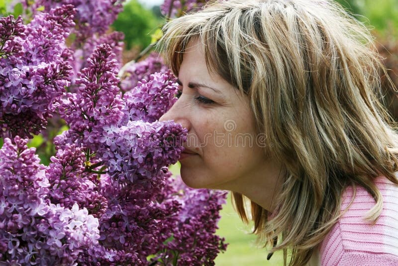 Portrait with lilac