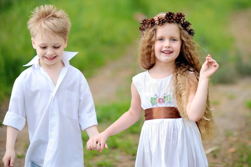 Portrait of Little Boys and Girls Stock Image - Image of couple, wedding: 27913705