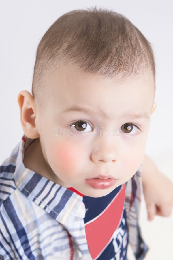 Portrait of Little Cute Child Stock Image - Image of indoors, childhood ...