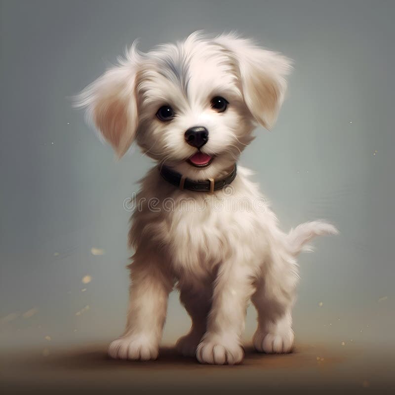Portrait of a little cute puppy, generated ai vector illustration
