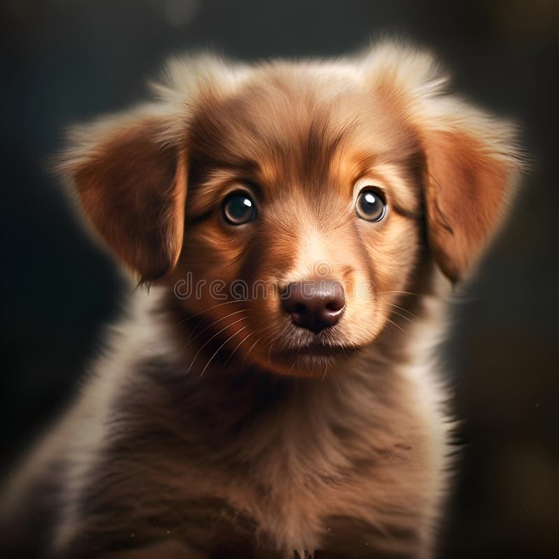 Portrait of a little cute puppy, generated ai vector illustration