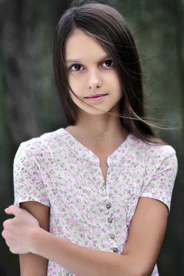 Portrait of little girl stock image. Image of hair, brunette - 36685385