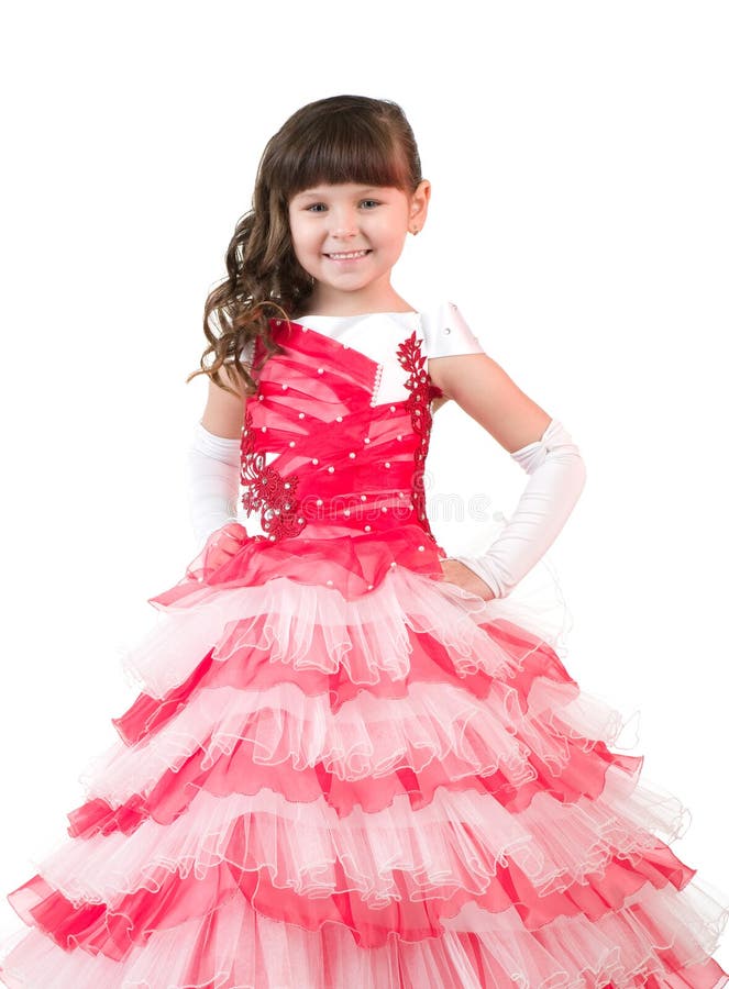 Portrait of Little Girl with in Beautiful Dress Stock Image - Image of ...