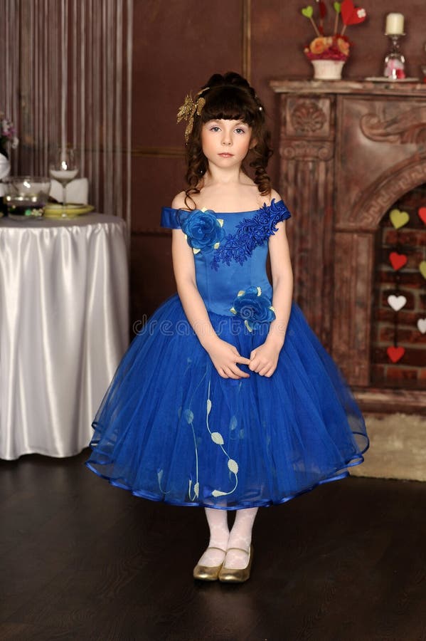 princess cute baby girl blue dress