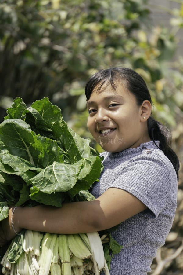 Portrait of a Little Girl Farmer Stock Image Image of dedication
