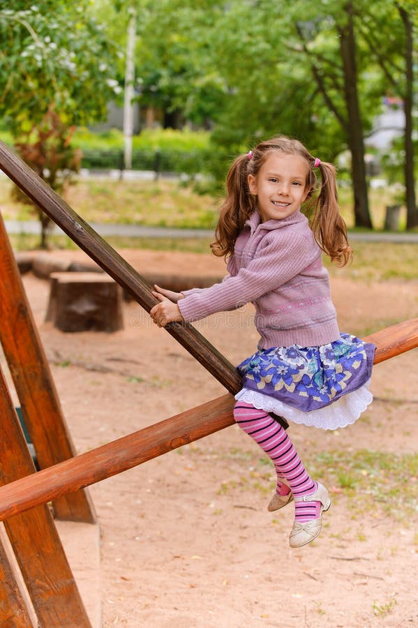 Portrait Of Little Girl Having Fun Stock Photo Image Of