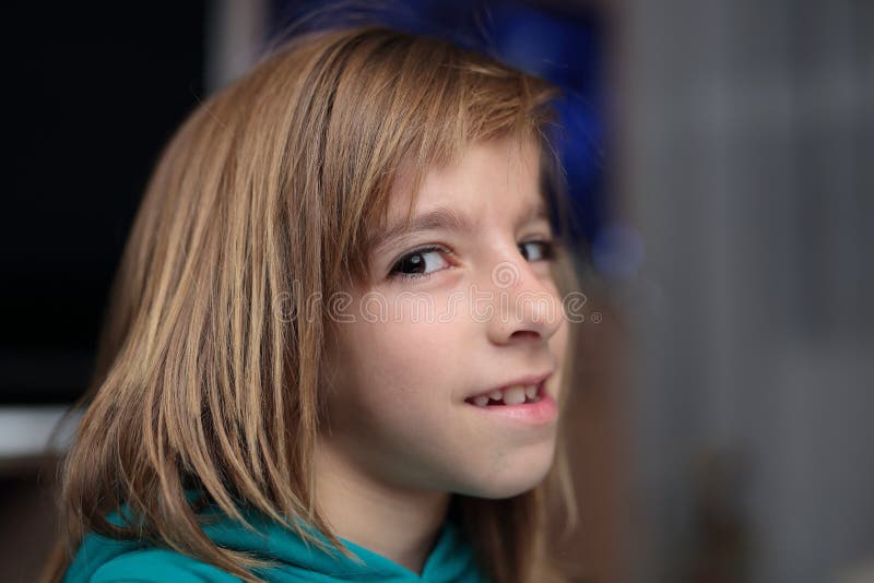 Portrait of Little Girl Looking Camera Wing Stock Image Image of