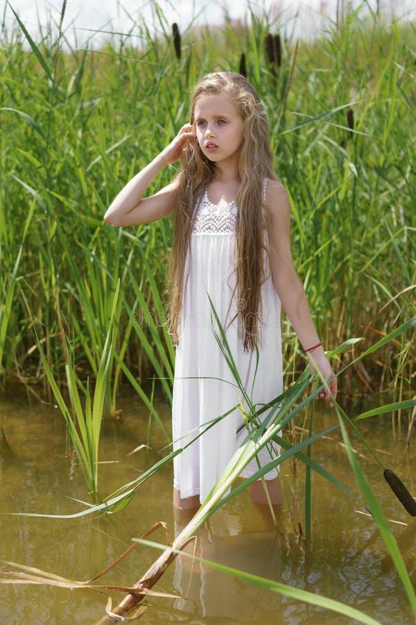 Portrait of Little Girl Outdoors Stock Image - Image of cute, eyes ...