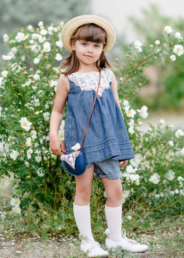 Portrait of Little Girl Outdoors Stock Photo - Image of childhood ...